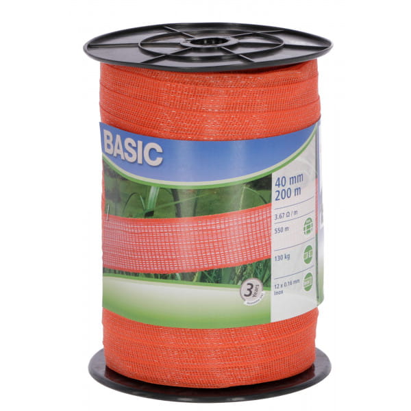 Taśma ogrodzeniowa pomarańczowa Basic 40mm/200m