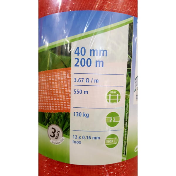 Taśma ogrodzeniowa pomarańczowa Basic 40mm/200m - obrazek 2