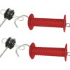 Zestaw 2 x rączka bramowa czerwona + 2 x izolator bramowy
