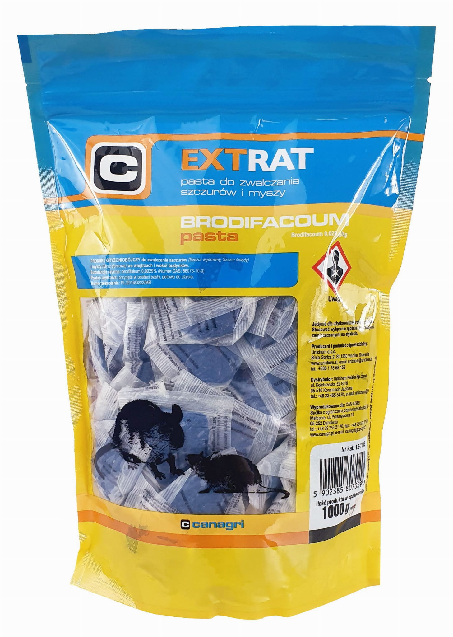 Pasta na szczury i myszy 1 kg brodifakum EXTRAT