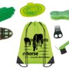 YORK zestaw do pielęgnacji konia w plecaku 7-elementów zielony