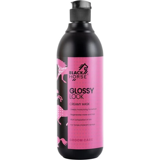 Maska grzywa i ogon Black Horse Glossy Look 500ml