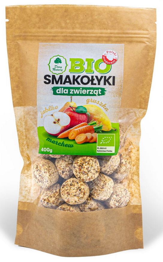 Dary Natury BIO Smakołyki owocowe dla zwierząt 400g