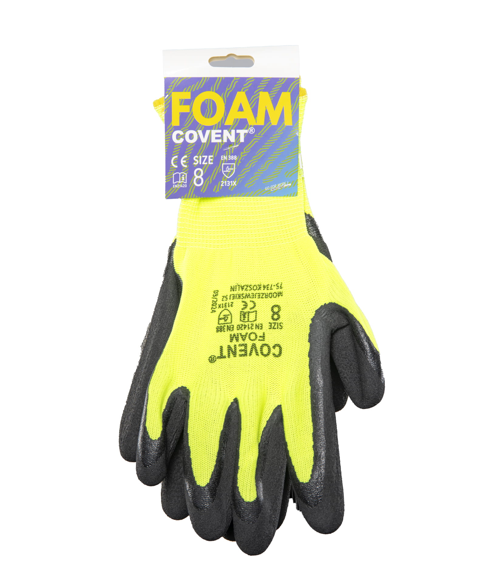 Rękawice powlekane COVENT FOAM na blistrze - obrazek 2
