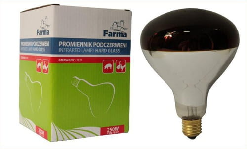 Promiennik podczerwieni HardGlass Farma, czerwony 250W - obrazek 2