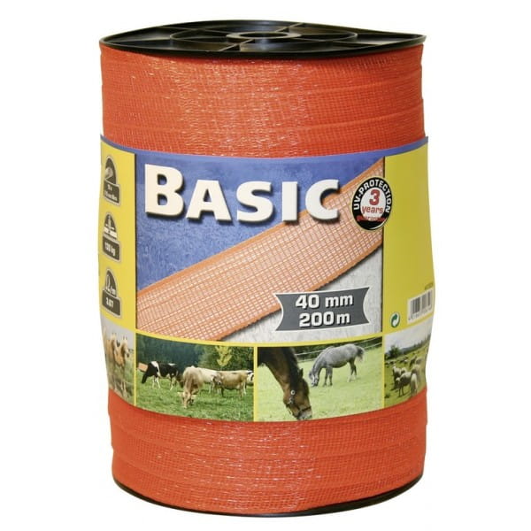 Taśma ogrodzeniowa pomarańczowa Basic 40mm/200m - obrazek 4