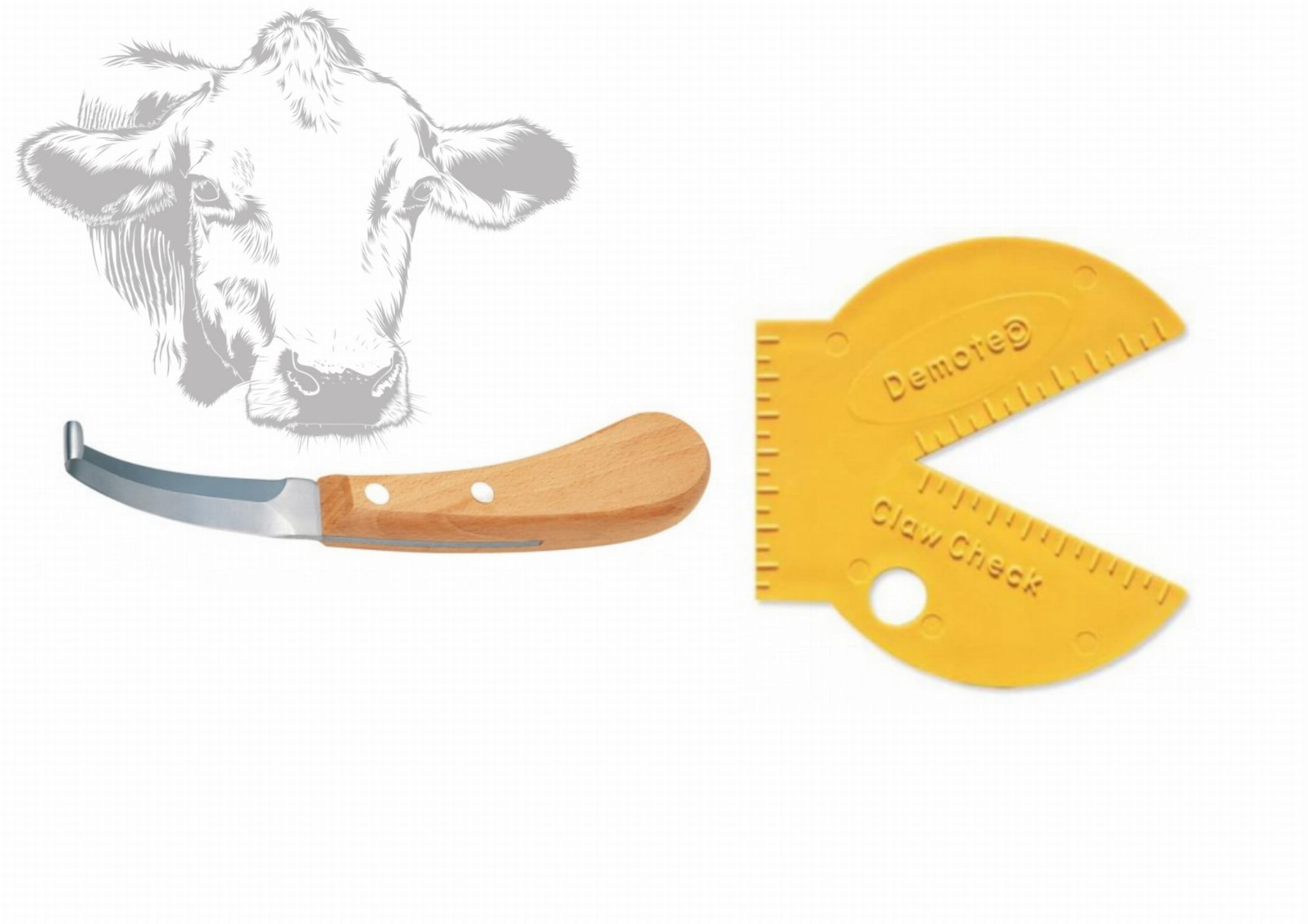 Zestaw do korekcji racic nóż obustronny PROFI+miarka do korekcji racic