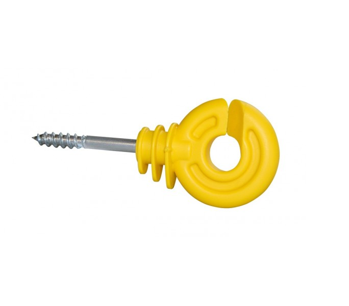 Izolator wkręcany do drewna żółty 150 sztuk z wiaderkiem