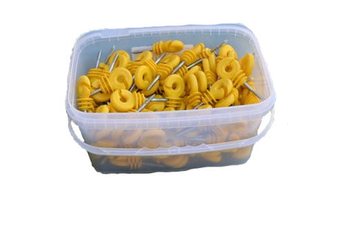 Izolator wkręcany do drewna żółty 150 sztuk z wiaderkiem - obrazek 2