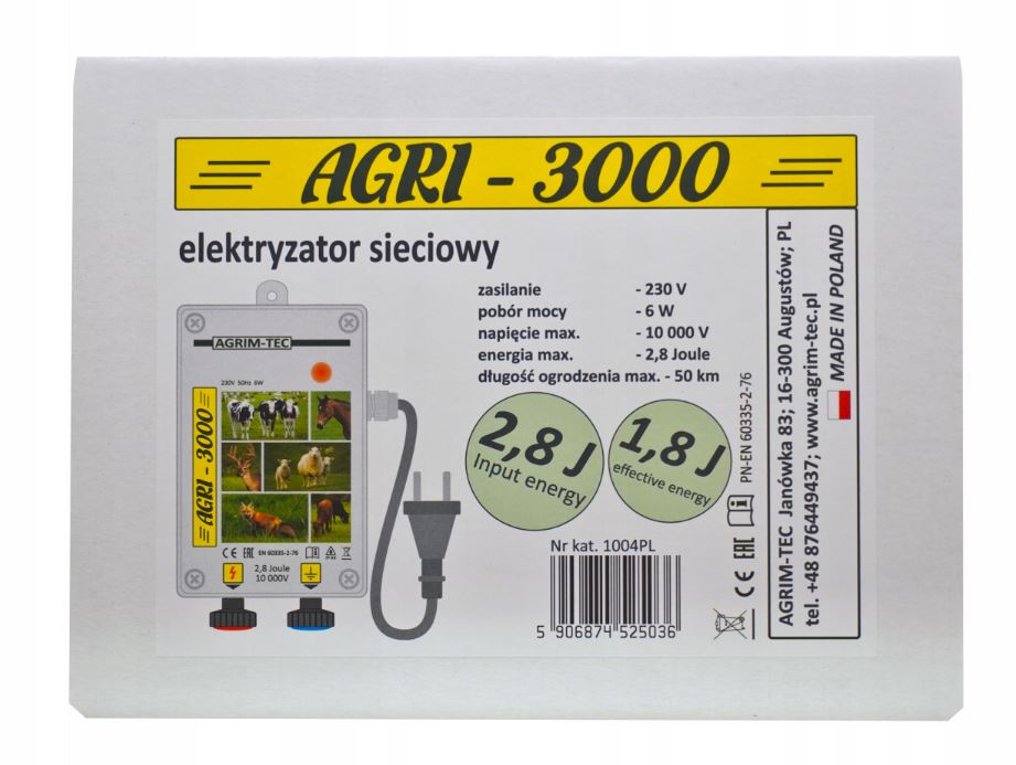 Elektryzator pastuch sieciowy AGRI-3000 - obrazek 5