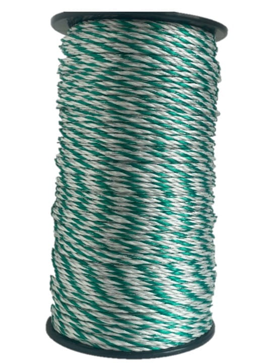 Lina linka ogrodzeniowa zielono-biała 4mm/400m - obrazek 2